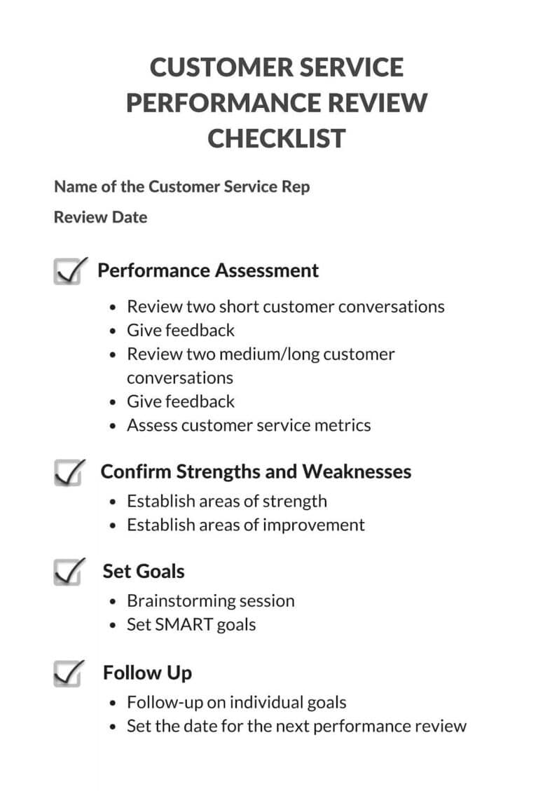 Customer Service Performance Review