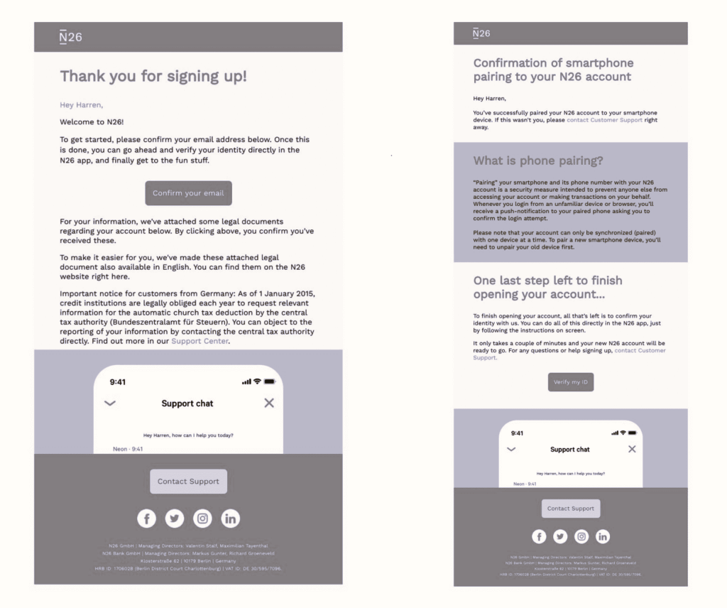 Financial Services Email Marketing Examples N26