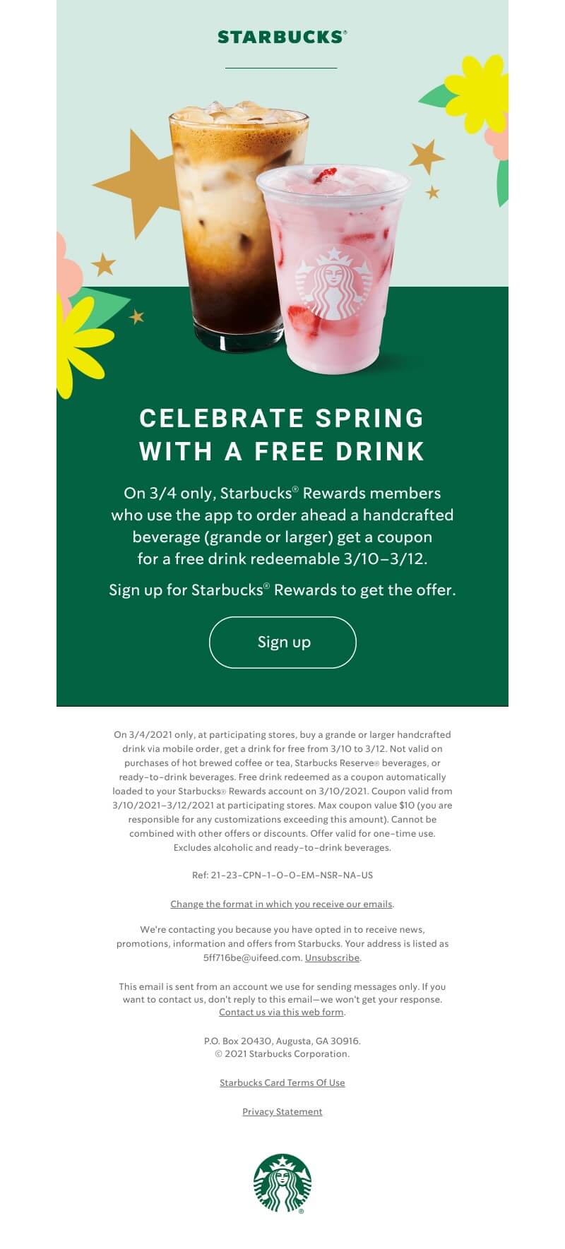 promotional email example